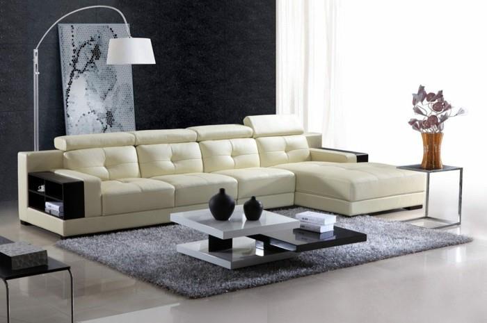 μοντέρνοι καναπέδες δερμάτινα δομοστοιχεία γκρι έπιπλα σαλόνι χαλιού