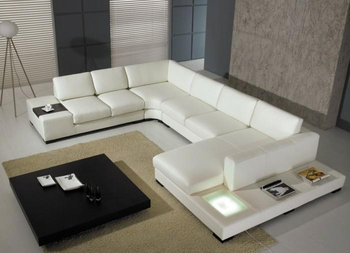 μοντέρνοι καναπέδες δερμάτινα λευκά επικαλυμμένα έπιπλα σαλονιού