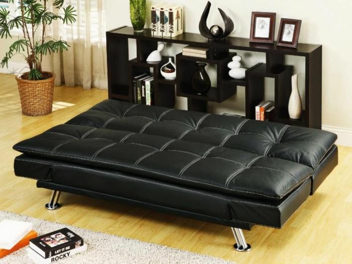 μοντέρνοι καναπέδες έπιπλα από σαλόνι δερμάτινο καναπέ μαύρο futon