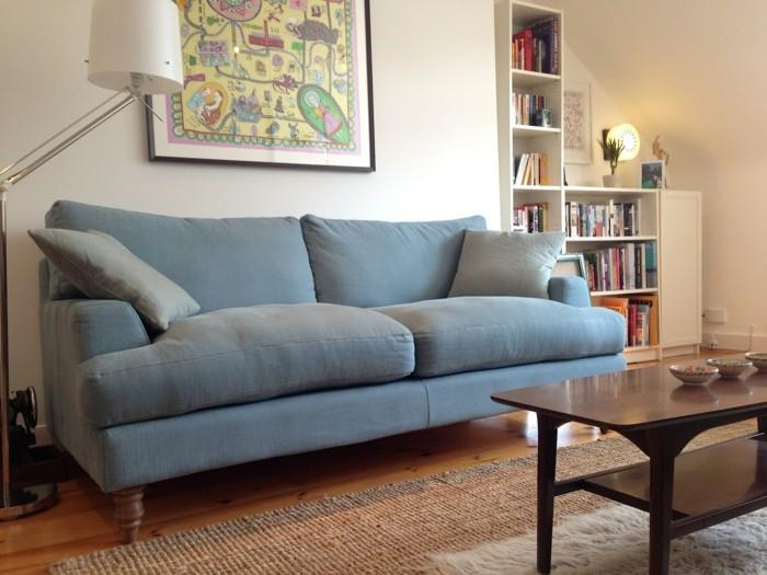 μοντέρνοι καναπέδες βισκόζη μπλε ιδέες σαλονιού