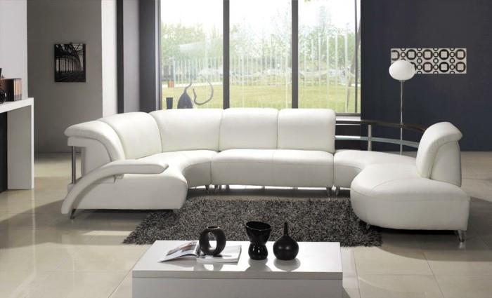 μοντέρνοι καναπέδες λευκό δερμάτινο σπονδυλωτό καναπέ ιδέες σαλονιού χαλιού βαθιού σωρού