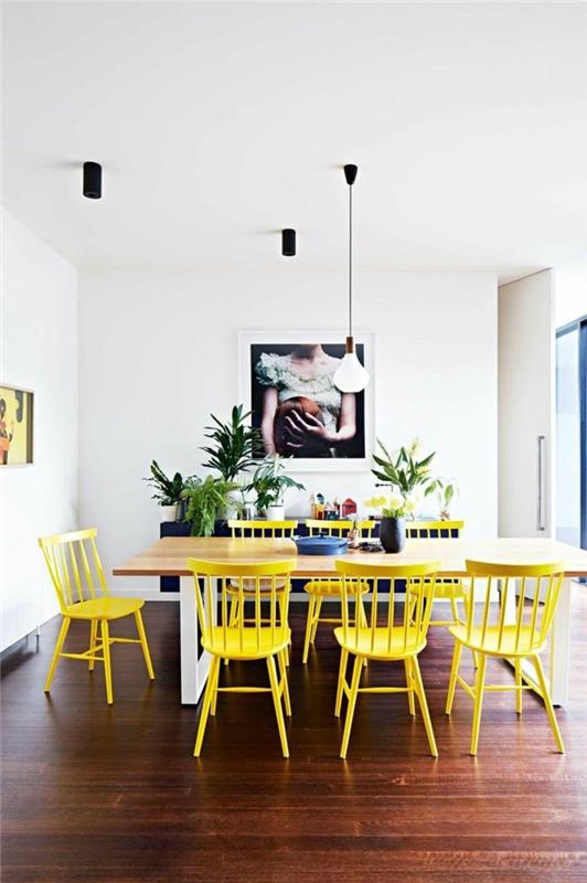μοντέρνες καρέκλες τραπεζαρία κίτρινες καρέκλες τραπεζαρίας ξύλινα φυτά τραπεζιού