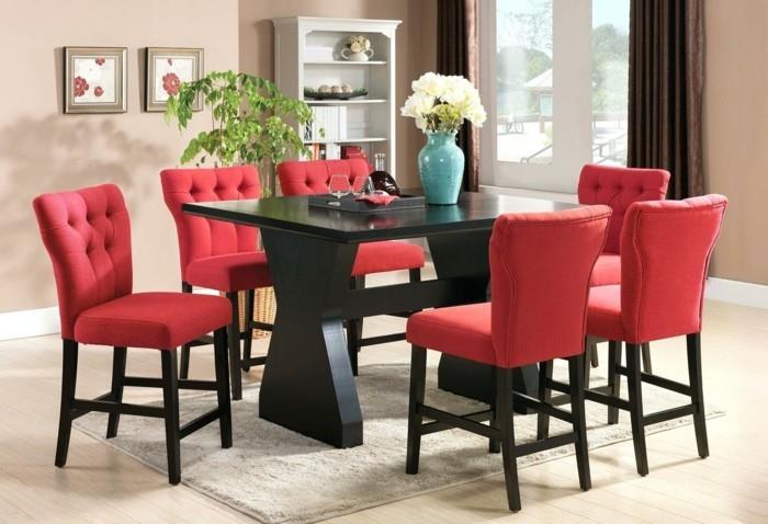 μοντέρνες καρέκλες τραπεζαρία επικαλυμμένες κόκκινες καρέκλες