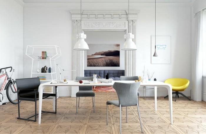 μοντέρνες καρέκλες τραπεζαρία σκανδιναβικού σχεδιασμού όμορφο δάπεδο