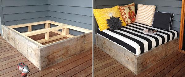 μοντέρνο σχεδιασμό βεράντα βεράντα κατάστρωμα εξωτερικό κρεβάτι χτίστε ξύλινα δοκάρια παλέτες εσείς