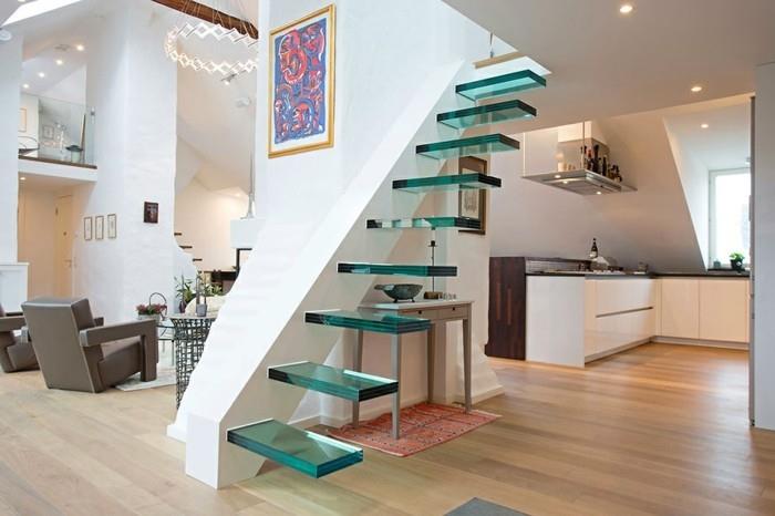 σύγχρονες σκάλες γυαλί μινιμαλιστικό ενιαίο σχέδιο