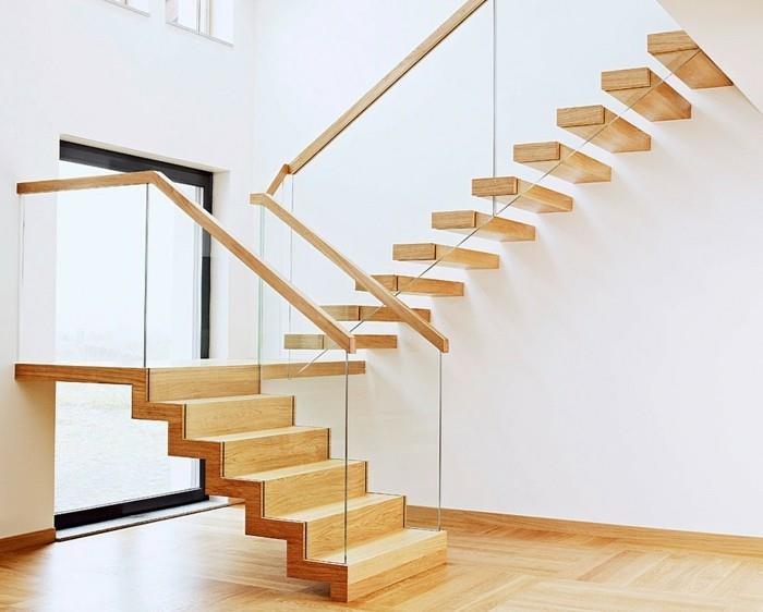 μοντέρνες σκάλες ξύλινοι μινιμαλιστικοί λευκοί τοίχοι