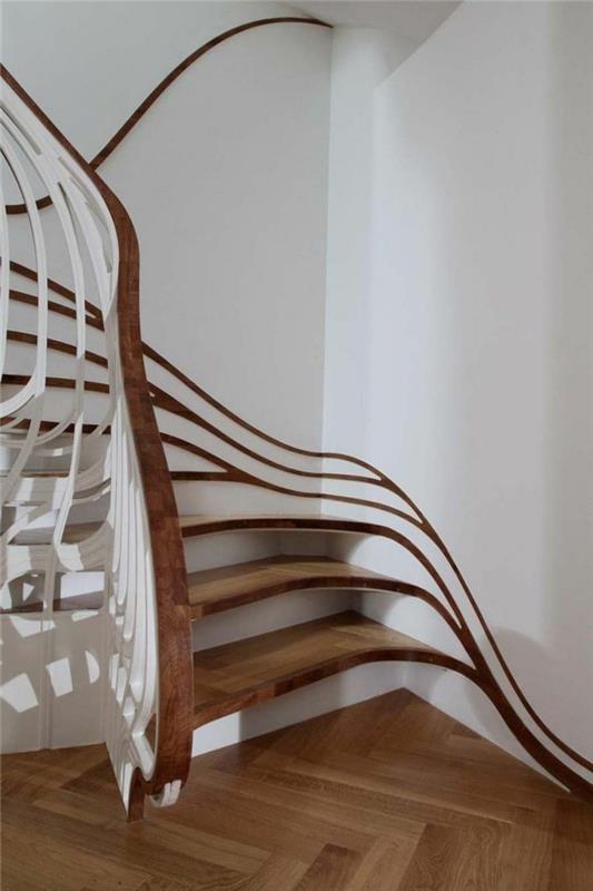 μοντέρνες σκάλες κυματιστά σκαλοπάτια φανταχτερή σκάλα