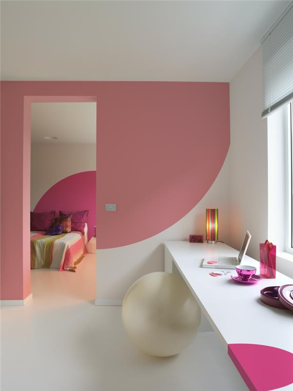 επιλέξτε μοντέρνα χρώματα τοίχου συνδυάστε ροζ χρώματα τοίχων