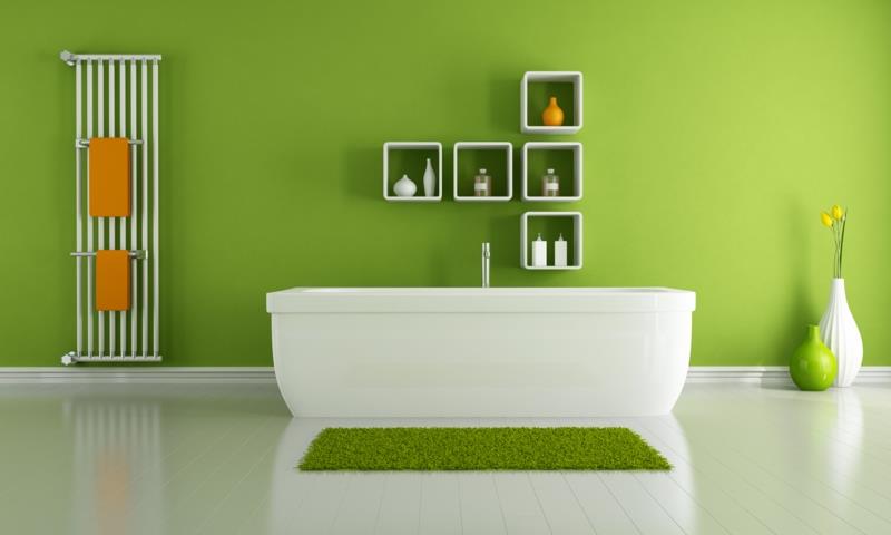 μοντέρνα χρώματα τοίχων χρώμα τοίχου μπάνιου πράσινο