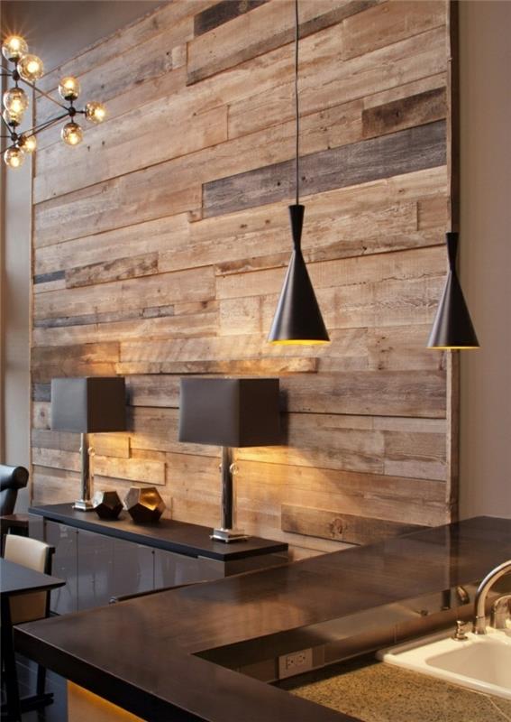 μοντέρνος σχεδιασμός τοίχου ξύλινος τοίχος μοντέρνος χώρος καθιστικού
