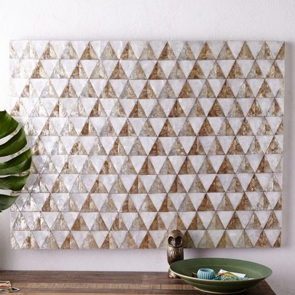 μοντέρνες ιδέες διαβίωσης διακόσμηση τοίχου γεωμετρικά σχέδια τρίγωνα σχήματα