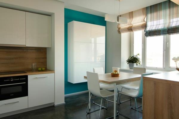 μοντέρνο διαμέρισμα πλωτό ντουλάπι κουζίνας γυαλιστερό λευκό