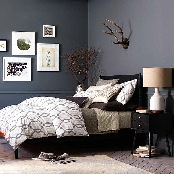 μοντέρνο κρεβάτι μαύρο έπιπλο υπνοδωμάτιο
