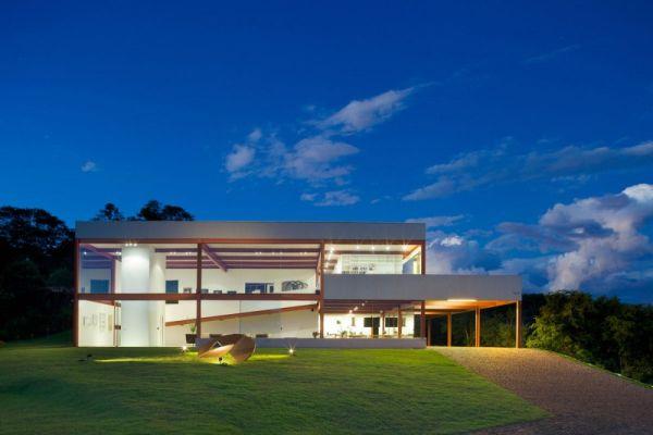 μοντέρνα βραζιλιάνικα παράθυρα αρχιτεκτονικής πρόσοψης σπιτιού