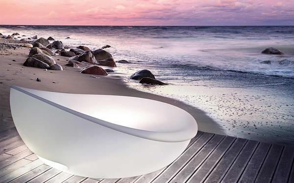 μοντέρνος σχεδιαστής καναπές λιμνοθάλασσα λευκό φωτισμός LED