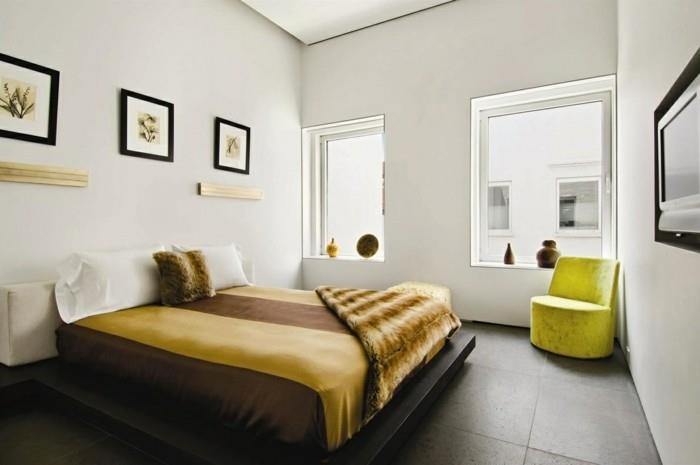 μοντέρνο σαλόνι ιδέες διαβίωσης υπνοδωμάτιο με πράσινες πινελιές