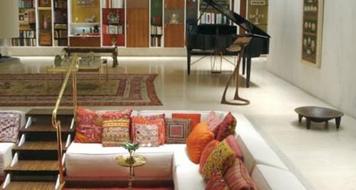 μοντέρνο σαλόνι σχεδιασμός σκαλοπάτια καναπέ alexander girard