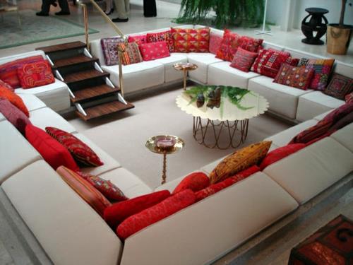 μοντέρνο σαλόνι σχεδιασμός τετράγωνος γωνιακός καναπές