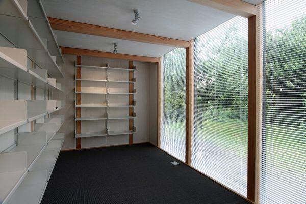 αρθρωτή κύβος κήπου υπόστεγο ξύλινες βιβλιοθήκες προκατασκευασμένης βιβλιοθήκης σπιτιού