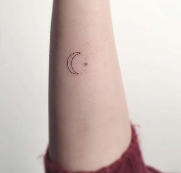 φεγγάρι αστέρι τατουάζ τατουάζ γυναίκες μίνι