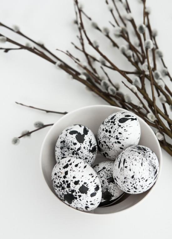 μονόχρωμα πασχαλινά αυγά πασχαλινές ιδέες διακόσμησης