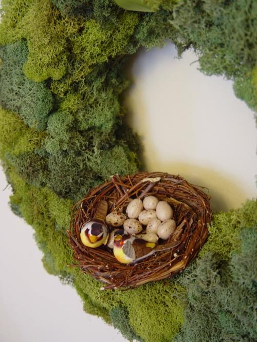 Στεφάνι με βρύα με θέμα το Πάσχα Διακόσμηση αυγών Πάσχας