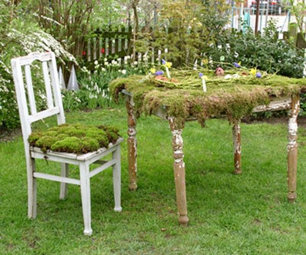 κομμάτια επίπλων καρέκλα τραπέζι βρύα ιδέα κήπο ντεκό