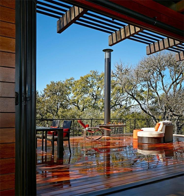 βιώσιμη αρχιτεκτονική πράσινη σχεδίαση διακόσμηση ξύλινη βεράντα