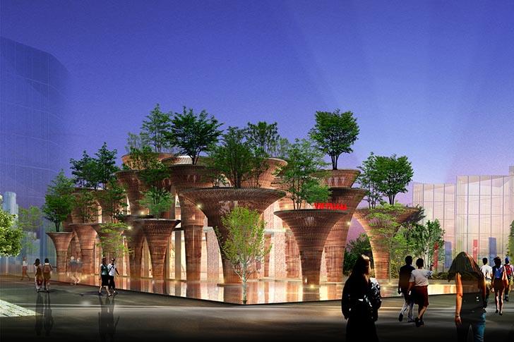 βιώσιμα δομικά υλικά bamboo vietman pavilion world expo 2015
