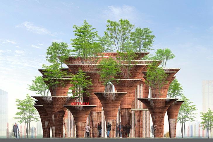 βιώσιμα δομικά υλικά bamboo vietmanes pavilion world expo 2015 milan