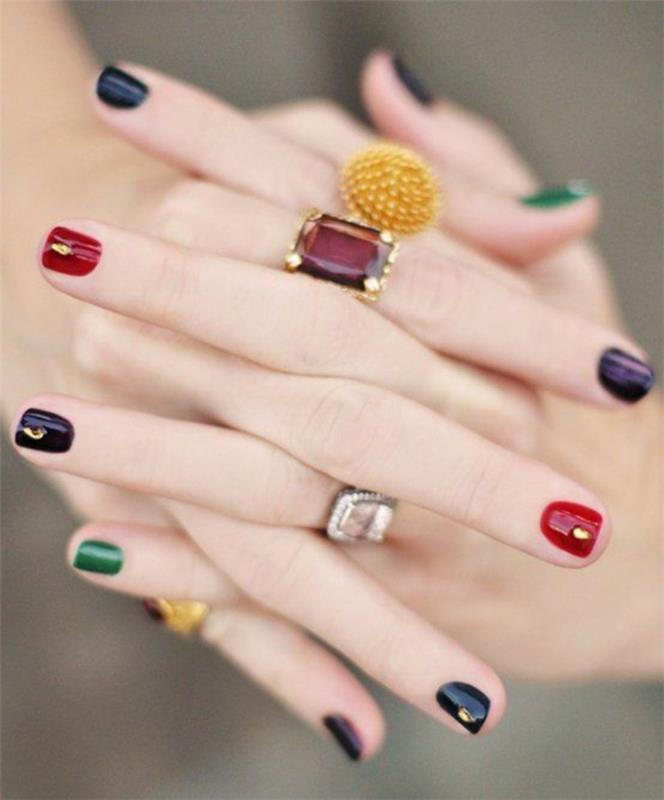 σχέδια νυχιών νυχιών σχέδιο nailart σιωπηρά χρώματα βερνίκι νυχιών χρυσές πινελιές