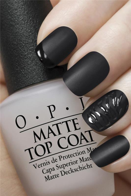 σχέδια νυχιών νυχιών σχέδιο nailart ματ μαύρο βερνίκι νυχιών