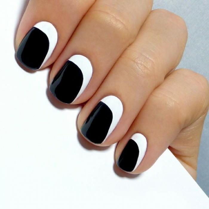 νύχια σχεδιασμού nailart μινιμαλιστικό μαύρο λευκό