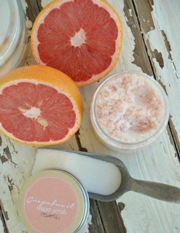 Φτιάξτε μόνοι σας φυσικά φυσικά καλλυντικά peeling προσώπου γκρέιπφρουτ