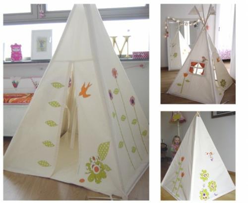 χαριτωμένη ινδική σκηνή tipi στο playroom πολύχρωμο παιχνιδιάρικο
