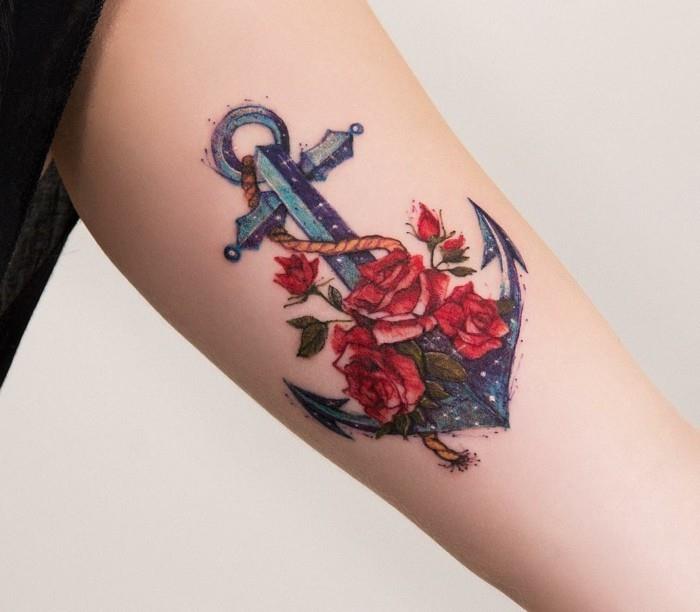 άνω βραχίονα τατουάζ γυναίκες μοτίβο άγκυρα