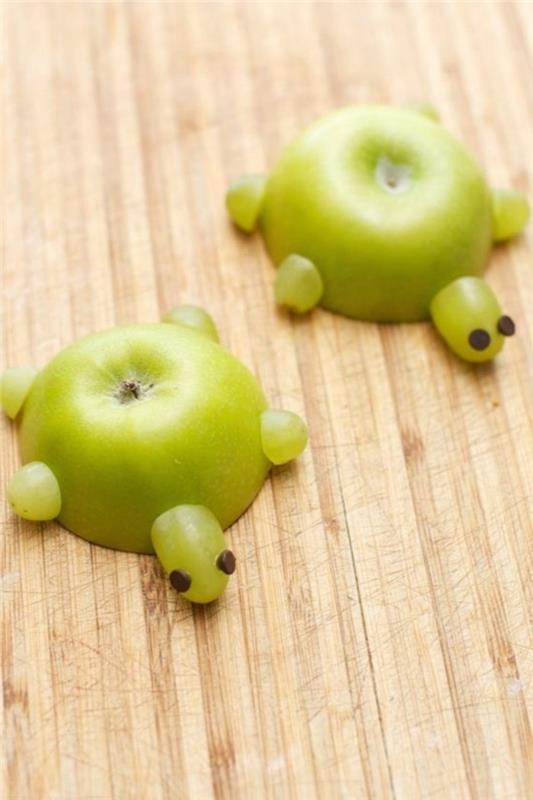 διακόσμηση φρούτων χελώνες σταφυλιών μήλου