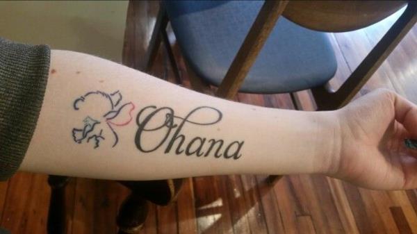 ohana τατουάζ αντιβράχιο