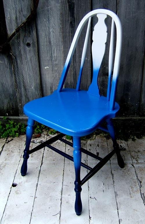 ιδέες επίπλων ombre κομψή μπλε καρέκλα