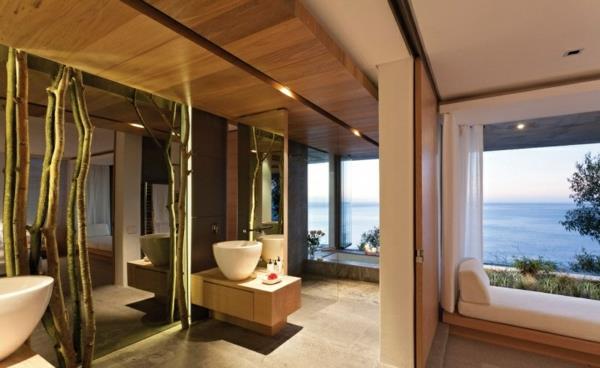 πολυτελής μοντέρνα κατοικία μπάνιο φυσικές πινελιές