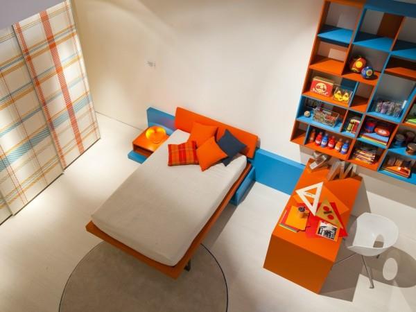 πορτοκαλί σκελετός πλαισίου κεφαλάρι έπιπλα παιδικά δωμάτια ράφια τοίχου