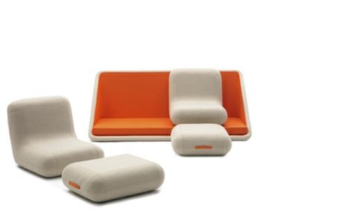 πορτοκαλί καναπές σχεδιαστών μαλακή αφαιρούμενη πολυθρόνα μαξιλαριού καθίσματος