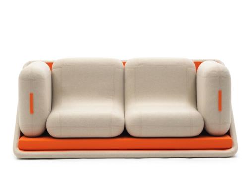 πορτοκαλί καναπές σχεδιαστών μαλακή άνετη δομή