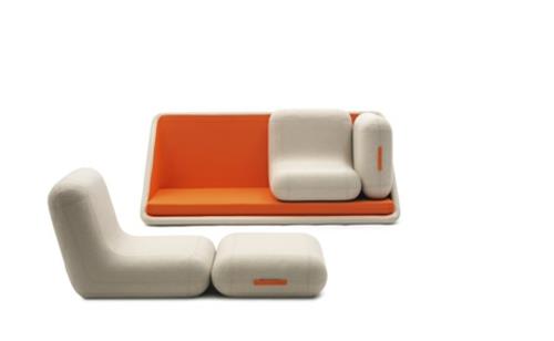 πορτοκαλί καναπές σχεδιαστών μαλακές παραλλαγές χρήση