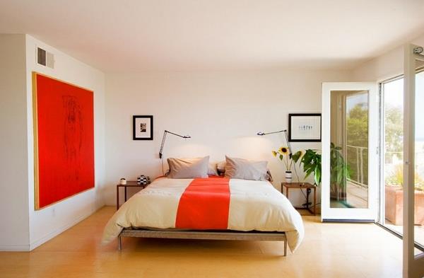 πορτοκαλί σχεδιασμός υπνοδωμάτιο μινιμαλιστικό