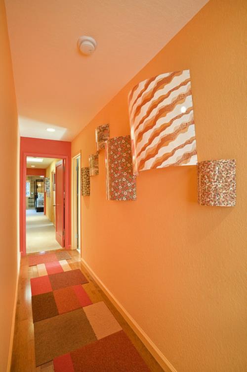πορτοκαλί ζωγραφική τοίχο διάδρομο χαλιά πλακάκια ζωντανά