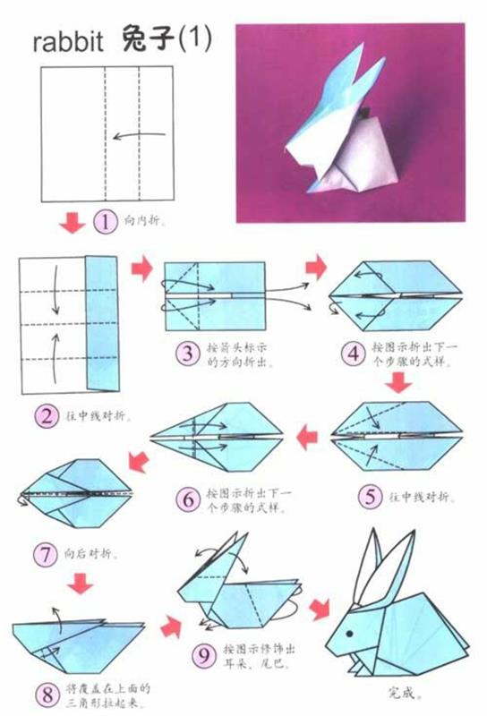 origami κουνέλι origami οδηγίες tinker πασχαλινές ιδέες διακόσμησης
