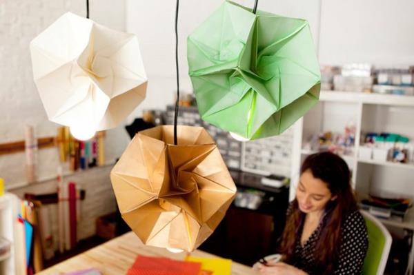 ιδέες για αμπαζούρια origami DIY tinker