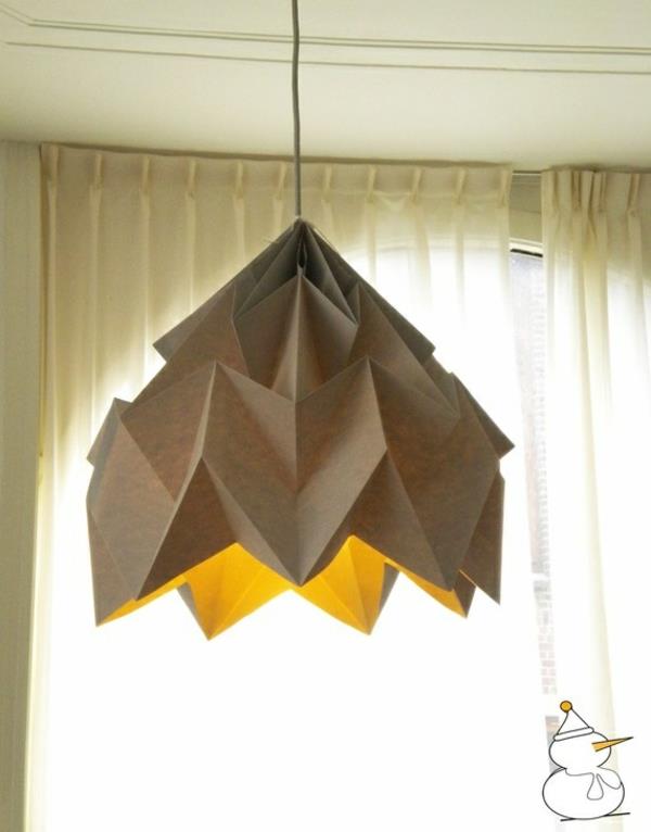 origami αμπαζούρ ιδέες DIY γωνιακή ζεστή ατμόσφαιρα